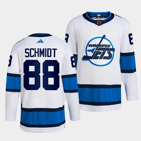 Men%27s Winnipeg Jets #88 Nate Schmidt White 2022 Reverse Retro Stitched Jersey Dzhi->new york rangers->NHL Jersey